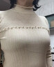 語(yǔ)森憶2025年秋新款甜美針織打底衫女士半高領(lǐng)洋氣薄款毛衣小衫內搭上衣 杏色 XL  115-125 曬單實(shí)拍圖