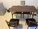 全品屋餐桌椅組合家用飯桌子小戶(hù)型簡(jiǎn)約公寓快餐出租商用長(cháng)方形電腦桌 胡桃木色 120cm 【寬60CM】一桌四椅 曬單實(shí)拍圖