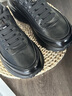 零度休閑鞋男鞋冬季新款潮流百搭休閑皮鞋男真皮厚底增高徒步運動(dòng)鞋男 黑色 標準皮鞋碼 41 (255mm) 曬單實(shí)拍圖