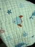 十月結晶嬰兒浴巾包邊紗布兒童浴巾洗澡巾新生兒大毛巾 海洋精靈110*110 曬單實(shí)拍圖