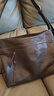 裘真植鞣頭層牛皮羊皮自在hobo包單肩斜挎大容量通勤包包女 咖啡色-大號(牛皮) 大包 曬單實(shí)拍圖