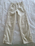 2026年春夏新款人字紋闊腿褲女高腰寬松單開(kāi)叉窄版毛呢直筒褲 加絨-米杏色-常規款 M 【建議體重105-120斤】 曬單實(shí)拍圖