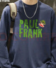 大嘴猴（paul frank）長(cháng)袖T恤男士純棉打底衫春秋季圓領(lǐng)內搭上衣服男裝衛衣 藏青色 3XL 曬單實(shí)拍圖