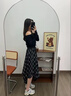 歐貝汐美拉德咖色格子半身裙女秋季新款氣質(zhì)不規則中長(cháng)裙大擺裙 咖色 M 曬單實(shí)拍圖