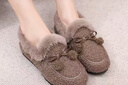 PointZerone棉拖鞋女冬季防滑家用豆豆鞋女加絨全包跟毛拖鞋女冬季外穿棉鞋女 棕色升級版 37 偏小請加大一碼拍 曬單實(shí)拍圖