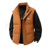 羽絨棉馬甲男士背心保暖立領(lǐng)坎肩外套秋冬季新款運動(dòng)休閑無(wú)袖上衣 焦糖色 3XL （140-160斤) 曬單實(shí)拍圖