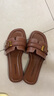 天美意女拖鞋度假優(yōu)雅涼鞋2025新款 棕色 36 曬單實(shí)拍圖