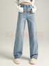 百圖（betu）女裝2025年冬季新款牛仔褲顯瘦高腰潮流直筒牛仔褲褲子女2510X07 淺牛仔藍 M 曬單實(shí)拍圖