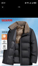 鴨鴨（YAYA）羽絨服男短款綿羊毛領(lǐng)翻領(lǐng)冬季保暖新款中老年爸爸裝外套25107YYA 曬單實(shí)拍圖