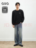 GXG男裝2025年春季新品男士圓領(lǐng)衛衣 黑色 175/L 曬單實(shí)拍圖