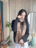 恒源祥美拉德圍巾情侶男女2024新款秋冬季韓版百搭格子學(xué)生圍脖保暖穿搭 卡其色 曬單實(shí)拍圖