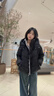 哈魯迪黑色羽絨棉服女2025冬季新款寬松短款棉衣小個(gè)子加厚棉襖連帽外套 黑色 M （85-100斤） 曬單實(shí)拍圖