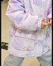 巴拉巴拉童裝女童棉服兩件套秋冬裝兒童寶寶防水印花連帽外套精致潮流戶(hù)外 紫色調00377 90 曬單實(shí)拍圖