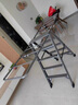 多功能梯子晾衣架家用折疊室內晾曬被子兩用樓梯加厚鋁合金人字梯 七步玫瑰金【多檔調節+可曬大被 曬單實(shí)拍圖