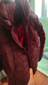 鴨鴨（YAYA）佟麗婭同款輕薄羽絨服女新款秋冬季休閑短款連帽保暖輕便韓版外套 酒紅 4XL 曬單實(shí)拍圖