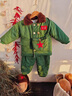 迪士尼（Disney）軍大衣兒童套裝加絨軍綠色嬰兒棉衣加厚寶寶棉服東北小孩冬季衣服 軍大衣_分體款送帽子包包 73 cm 建議15-18斤 曬單實(shí)拍圖