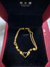 周大福 心形愛(ài)心黃金手鏈(工費260)16.25cm約4.95g EOF63 曬單實(shí)拍圖