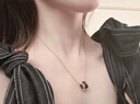 s925銀小紅人慈善款項鏈18k玫瑰金白陶瓷項鏈七夕情人節生日禮物 玫瑰金黑陶瓷項鏈 曬單實(shí)拍圖