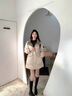 法貝莎品牌羽絨服女冬季中長(cháng)款2025新款小個(gè)子流行時(shí)尚收腰白鴨絨外套 米色 M 曬單實(shí)拍圖