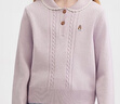 暇步士（Hush Puppies）童裝兒童女大童2025冬季新款氣質(zhì)娃娃領(lǐng)可愛(ài)舒適套頭線(xiàn)衣 甜紫色 140 cm 曬單實(shí)拍圖