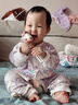 貝瑞加（Babyprints）寶寶連體衣2件裝嬰兒純棉四季衣服長(cháng)袖爬服柔軟哈衣家居內衣 紫80 曬單實(shí)拍圖