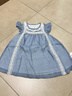 OAK FAMILY夏季2025新品衣服童裝短袖連衣裙女寶寶苧麻女童寬松裙子 藍霧色 90 cm 曬單實(shí)拍圖