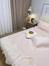 手拉手床裙款蕾絲被套床上四件套仙女水洗棉被套床單公主風(fēng)少女法式浪漫 茉莉--淺粉 床單款 1.5m四件套[適合200*230被子] 曬單實(shí)拍圖