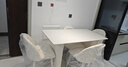 左客左家（ZUOKEZUOJIA）奶油風(fēng)純白巖板餐桌家用小戶(hù)型現代簡(jiǎn)約輕奢網(wǎng)紅長(cháng)方形餐桌椅組合 1.4米+純肉色皮革椅| 一桌四椅 曬單實(shí)拍圖