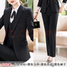皮爾卡丹（pierre cardin）西裝套裝女教師面試職業(yè)正裝裙高端酒店工作服文員大碼胖MM 4件 黑色西裝+馬甲+褲子+白色襯衫 4XL 曬單實(shí)拍圖