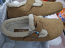 他她（TATA）女鞋2025冬季新款加絨勃肯鞋保暖鞋子棉鞋休閑鞋CF702DM5 棕黃（絨里） 37 曬單實(shí)拍圖