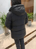 李寧兒童羽絨服男童女中大童秋冬款防潑水保暖鴨絨中長(cháng)款外套上衣 黑色 160 曬單實(shí)拍圖
