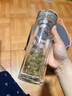 LZJV【德國品質(zhì)】茶杯茶水分離杯玻璃杯雙層大容量耐高溫防爆裂防燙便 智慧藍(關(guān)注+精品禮盒) 500ml【收藏+杯刷杯套】 曬單實(shí)拍圖