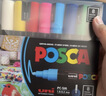 uni三菱POSCA丙烯馬克筆套裝8色（中字）PC-5M彩色記號筆廣告筆涂鴉筆水彩筆美育 曬單實(shí)拍圖