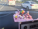 LZJV汽車(chē)太陽(yáng)能搖頭擺件HelloKitty卡通女車(chē)載高檔中控臺車(chē)內裝飾用品 粉月亮KT+黃月亮KT+粉墊+椅子6只+氣球 曬單實(shí)拍圖