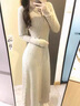 FOX.G連衣裙裙子女裝秋裝新款2025年衣服秋冬小香風(fēng)時(shí)尚小個(gè)子穿搭長(cháng)裙 收腰長(cháng)款針織連衣裙燕麥色 M 【建議105斤以?xún)取?曬單實(shí)拍圖