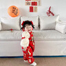 木木屋（mumuwu）品牌童裝周歲禮服女寶寶抓周服中國風(fēng)拜年服加絨保暖百日宴拍照服 紅色 90cm 90碼適合80-90年齡1-2歲左右 曬單實(shí)拍圖