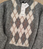 優(yōu)衣庫女裝菱格圓領(lǐng)針織衫/毛衣毛衫25秋冬新款482645 03 灰色 M /160/84A 曬單實拍圖