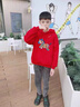 NASA STONE兒童衛衣套裝秋冬裝2026馬年紅色本命年衣服男女童加絨過(guò)年拜年服 紅色+黑褲子（加絨款一） 150 兒童尺碼推薦【70-80斤】 曬單實(shí)拍圖