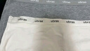 ubras25新品純棉內褲女新疆棉抗菌襠撞色字母織帶中腰平角褲頭 漣漪藍色+中花灰色+白色 3條 M 曬單實(shí)拍圖