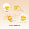 周六福（ZLF）新年禮物 黃金耳飾女款5G足金職場(chǎng)達人簡(jiǎn)約百搭小葉子耳釘 計價(jià) 一對-2.35g 曬單實(shí)拍圖