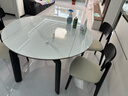 林氏家居巖板餐桌現代簡(jiǎn)約可變圓折疊伸縮實(shí)木腳家用飯桌子LH328R1 曬單實(shí)拍圖