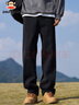 大嘴猴（paul frank）牛仔褲男士秋冬季直筒褲子男美式復(fù)古寬松休閑褲男褲長褲 黑色 XL 曬單實拍圖