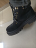 馬克華菲馬丁靴男士秋冬季新款厚底工裝靴子男士雪地靴棉鞋男 純黑 43 曬單實(shí)拍圖