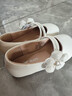 紅蜻蜓女童鞋秋季皮鞋軟底韓版時(shí)尚洋氣花朵公主單鞋Q41BPPT433米色27 曬單實(shí)拍圖