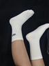 維動(dòng)（VEIDOORN）凌動(dòng)運動(dòng)襪男女登山徒步跑步襪吸汗透氣長(cháng)筒襪情侶休閑襪羽毛球襪 長(cháng)筒-米白【三雙裝】 曬單實(shí)拍圖