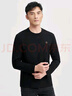 才子（TRIES）長(cháng)袖T恤男春秋寬松休閑男士簡(jiǎn)約圓領(lǐng)打底衫上衣服男裝 黑色 XL 50(175/92A) 曬單實(shí)拍圖