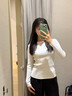 無(wú)印良品（MUJI）女式 起毛羅紋編織圓領(lǐng)長(cháng)袖T恤女裝上衣內搭25年秋季 BB2UBA5A 白色 L (165/88A) 曬單實(shí)拍圖