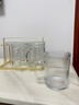 格娜斯（CRISTALGLASS）玻璃杯喝水杯子帶把手茶杯水壺套裝客廳家用待客現代簡(jiǎn)約高級感 透明豎紋杯+金色杯架 曬單實(shí)拍圖