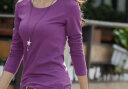 红粉宣言夏季新款高含棉宽松短袖t恤女上衣体恤衫 墨绿色 S(85-110斤) 实拍图