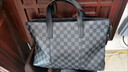 瑜尚臻品 男士格紋手提包商務(wù)公文包單肩斜挎大容量通勤出差辦公電腦背包 灰色方格 38*28*6 曬單實(shí)拍圖